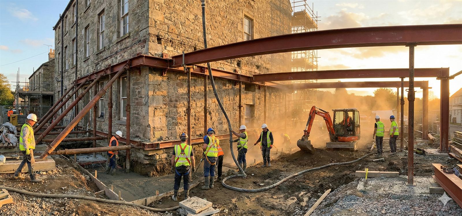 Chantier de gros œuvre et rénovation structurelle à Lyon